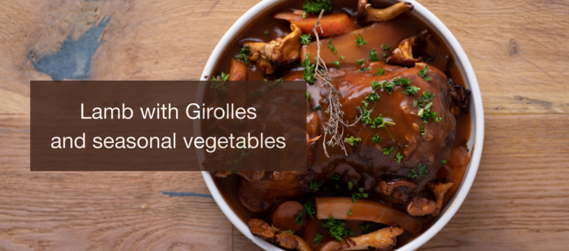 Lamb with Girolles and seasonal vegetables